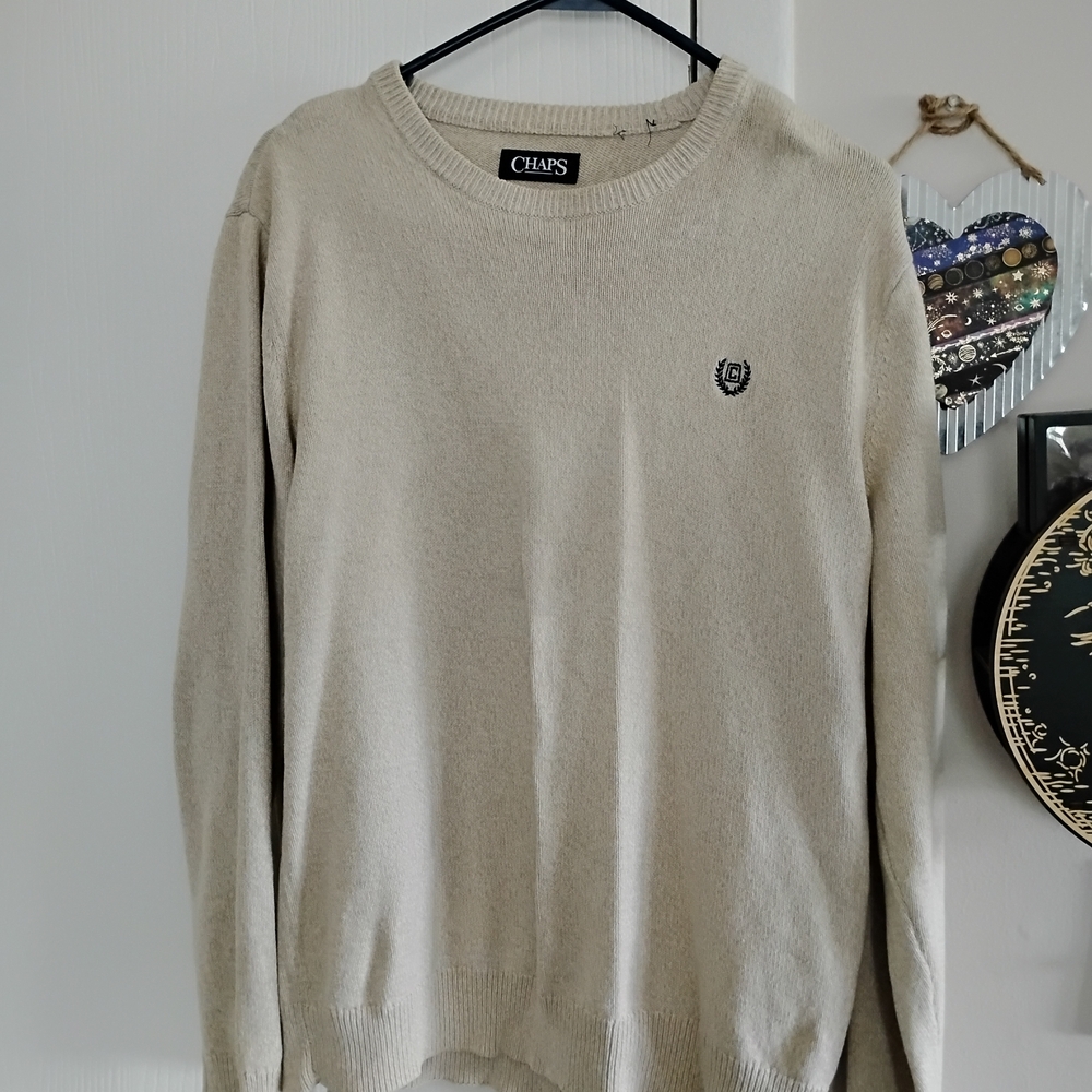 Chaps Men's Beige Crewneck Sweater